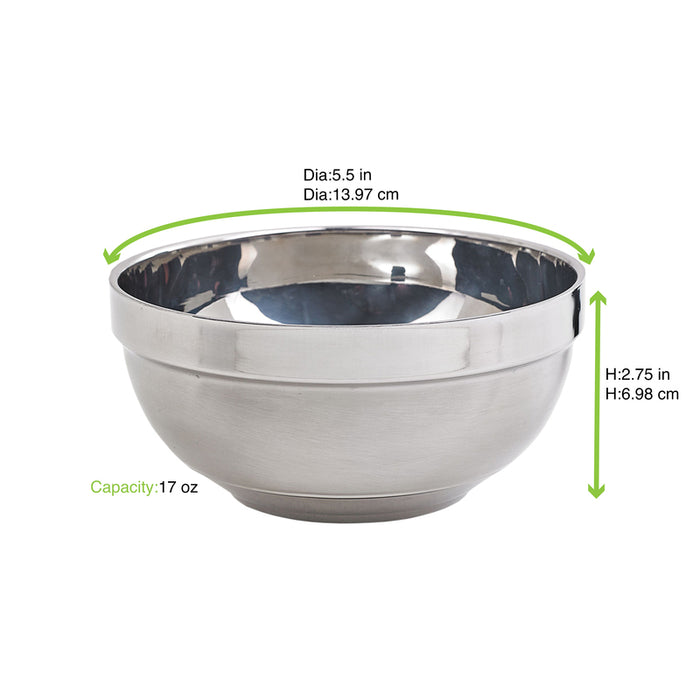 Bol de acero inoxidable Noxbox 500ml A70mm - 20Uds