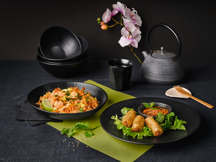 Black Phoenix plato negro reutilizable Ø258mm A30mm - 12Uds