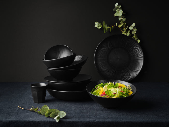 Black Phoenix plato negro reutilizable Ø258mm A30mm - 12Uds