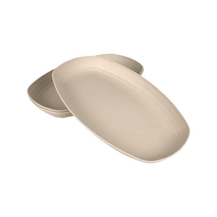 Plato Ovalado Reutilizable Huskly Beige 290x180mm A32mm - 48Uds