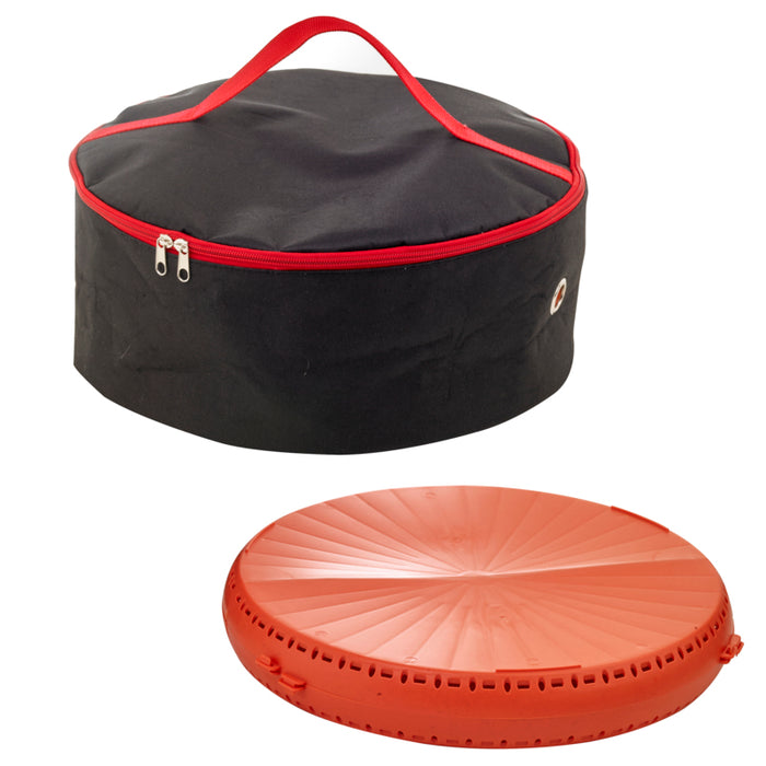 Funda redonda negra para pizza reutilizable y almuerzo bento D370mm A150mm - 5Uds