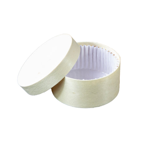 
Caja redonda de madera FSC mix + papel de horno 100ml Ø79mm A42mm - 10Uds
