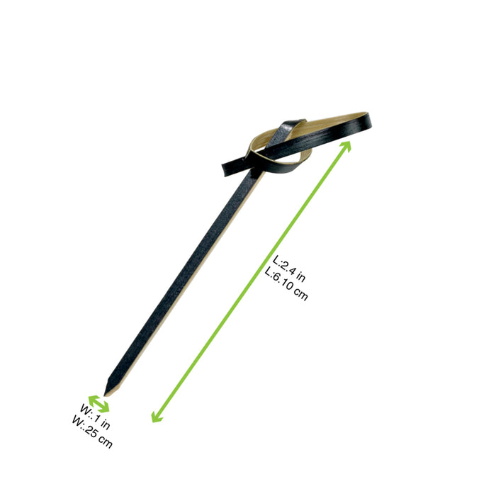 Pincho de bambú Loko negro 60mm - 100Uds