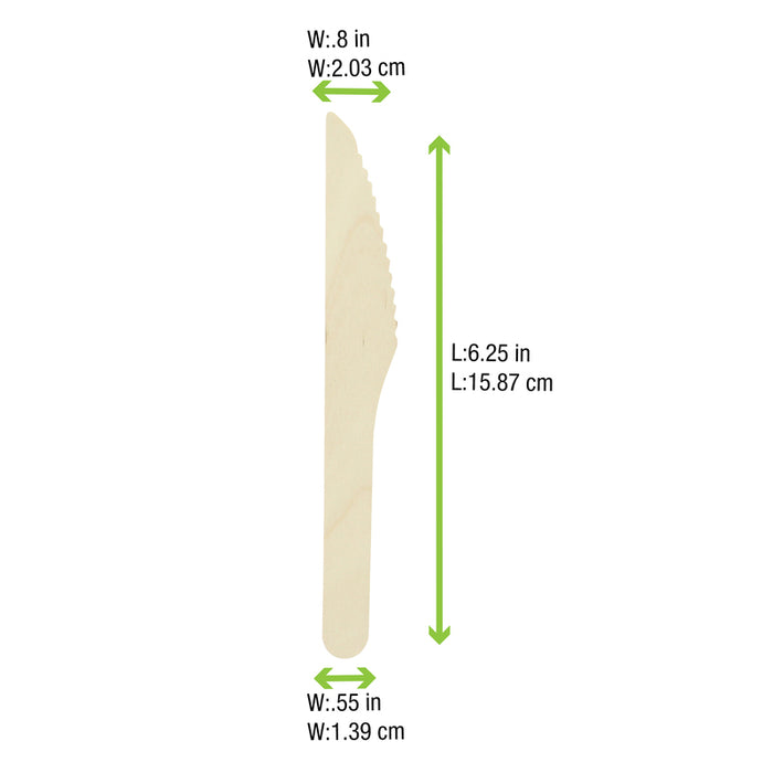 Cuchillo de madera A165mm - 24Uds