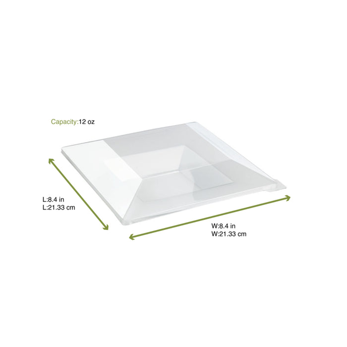 Plato hondo cuadrado reutilizable y microondable en PP 350ml 215x215mm A40mm - 10Uds