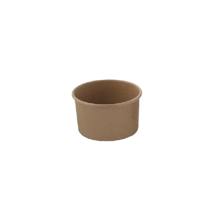 Tarrina de cartón kraft para caliente/frío 150ml Ø85mm A50mm - 50Uds