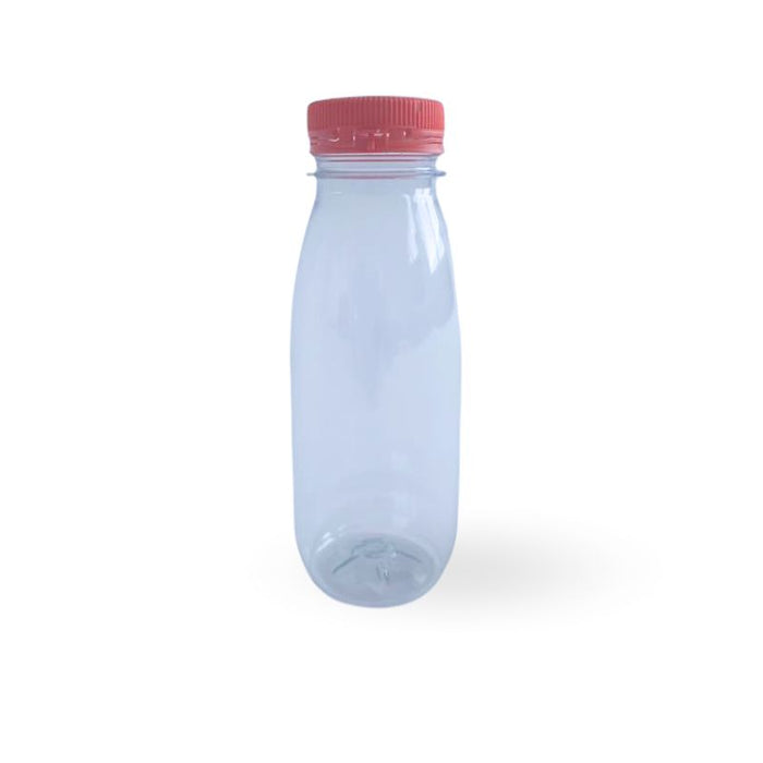 Botella RPET transparente con tapón unido naranja 56 250ml A150mm - 270Uds