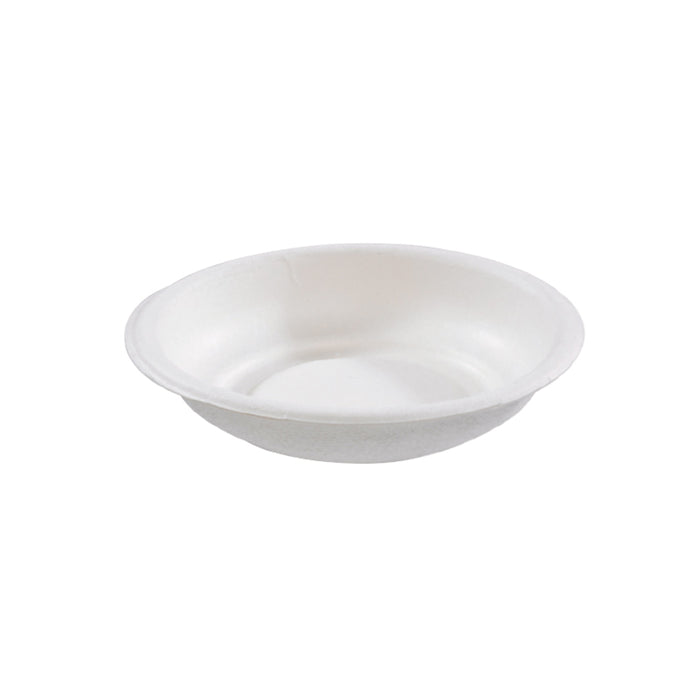 Mini plato de pulpa redondo blanco  H15mm - 100Uds