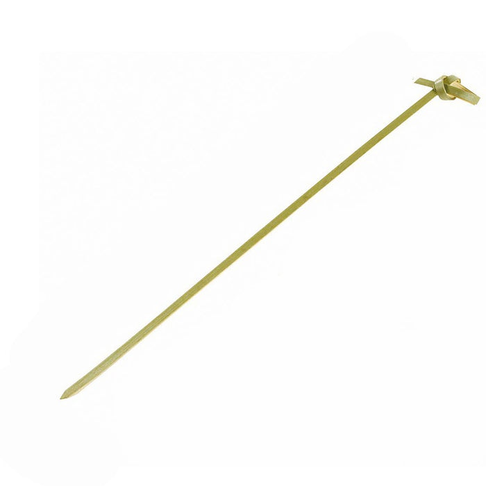Pincho de bambú Noshi con extremo en punta y decoración en bucle 150mm - 100Uds