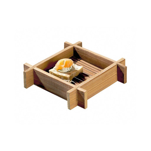 Mini bandeja de degustación de bambú cuadrada Hanako 120x120mm A24mm - 20Uds