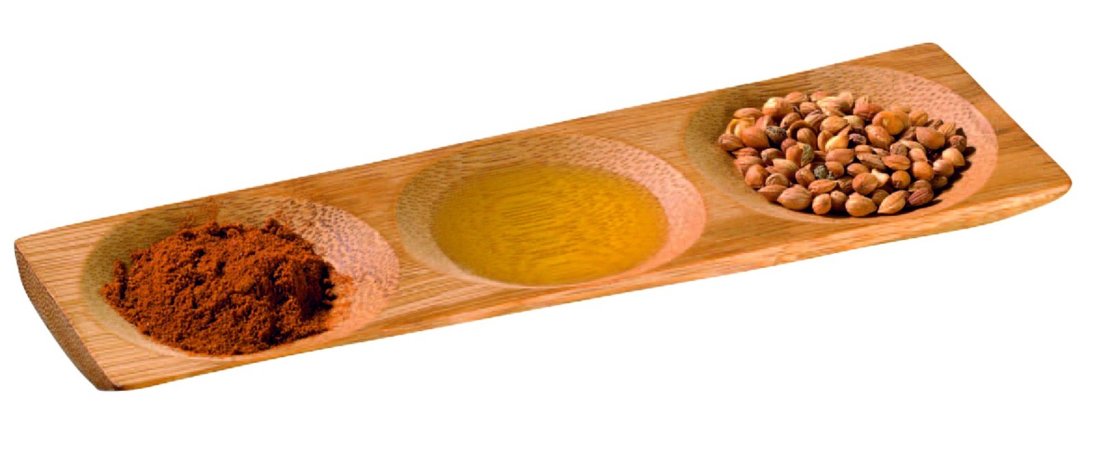 Plato de degustación de bambú 3 compartimentos PATONG 180x60mm A10mm - 12Uds