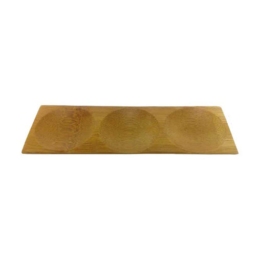 Plato de degustación de bambú 3 compartimentos PATONG 180x60mm A10mm - 12Uds