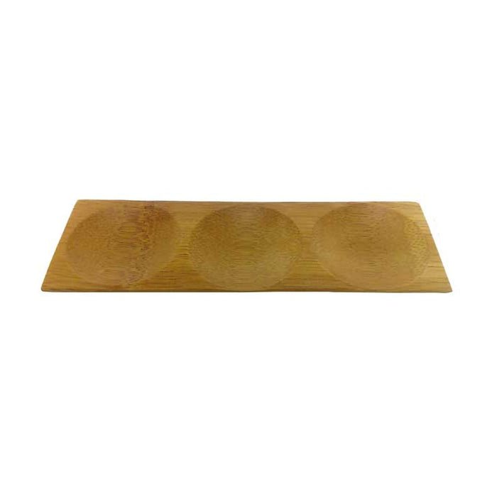 Plato de degustación de bambú 3 compartimentos PATONG 180x60mm A10mm - 12Uds