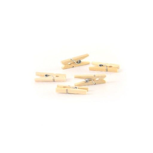 Kit de mini pinzas de color madera A25mm - 100Uds