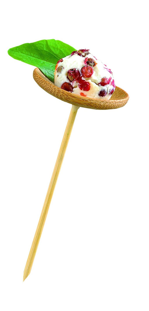 Pincho de bambú Thani acabada en punta con base redonda A93mm - 24Uds