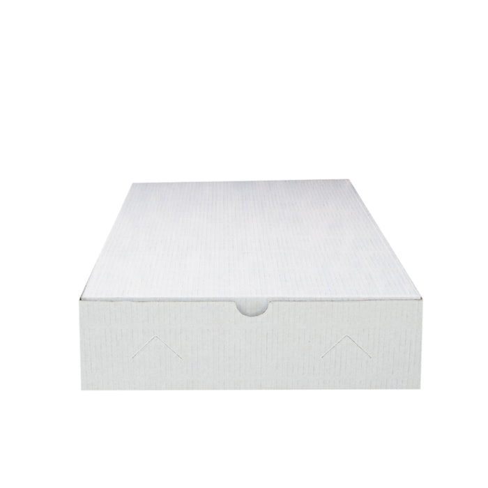 Caja apertivos/snacks cartón blanco microcanal 280x190mm A60mm - 25Uds