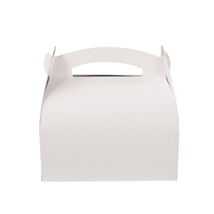 Caja pastelera de cartón blanca con asa 180x160mm A160mm - 50Uds
