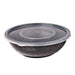 Bol negro redondo PP con tapa transparente 720ml Ø185mm A53mm - 50Uds