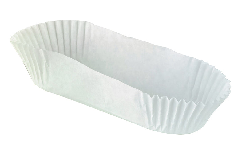 Cápsula de papel para hornear ovalada blanca antigrasa 105x40mm A25mm - 1000Uds