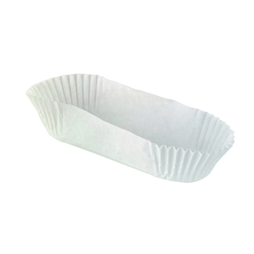 Cápsula de papel para hornear ovalada blanca antigrasa 105x40mm A25mm - 1000Uds
