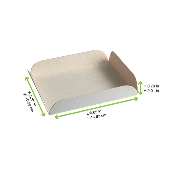 Base cuadrada en cartón blanco con pliegue en los bordes 210x210mm A20mm - 250Uds