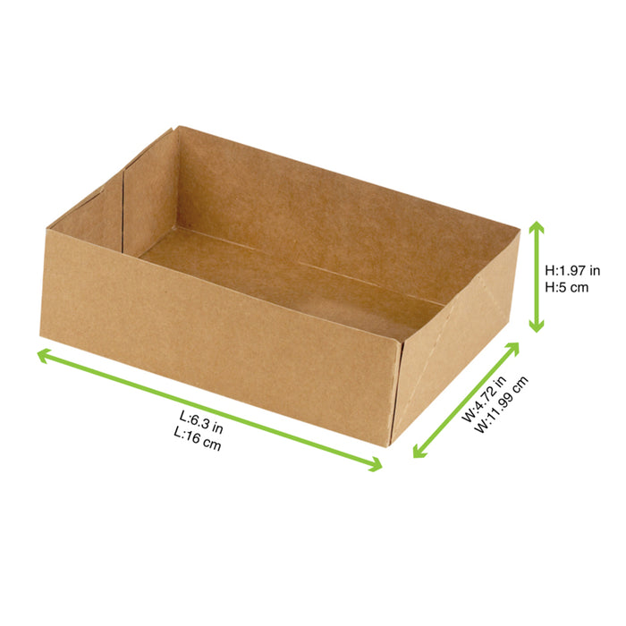 Caja pastelera kraft sin tapa 160x120mm A50mm - 100Uds