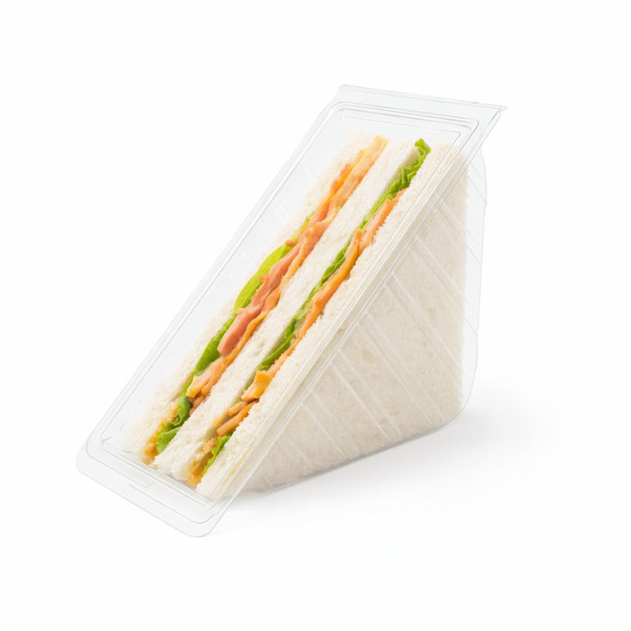 Envase para triple sándwich triangular con tapa. 165x75mm A80mm - 500Uds