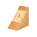 Envase Kraft doble con ventana para sandwich triangular 72x123mm A123mm - 50Uds