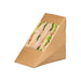 Envase Kraft triple con ventana para sandwich triangular 82x123mm A123mm - 50Uds