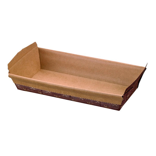 Molde para hornear de cartón marrón microcanal estriado 200x120mm A40mm - 450Uds