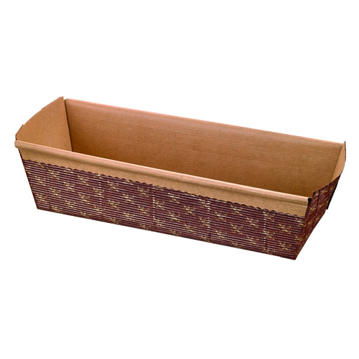 Molde para hornear de cartón marrón microcanal estriado 290x114mm A84mm - 240Uds