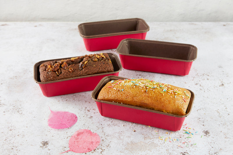 Molde cocción rectangular de papel Kraft rosa 750ml 193x93mm A50mm - 100Uds