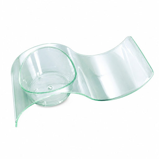 Mini plato para degustación verde forma onda GIZMO en PS 100x40mm A24mm - 50Uds