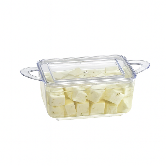 Mini cazuela verde con asas en PS 75ml 96x50mm A35mm - 24Uds