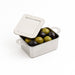 Mini cazuela rectangular plateada con tapa en PS 95x53mm A35mm - 24Uds