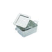 Mini cazuela rectangular plateada con tapa en PS 95x53mm A35mm - 24Uds