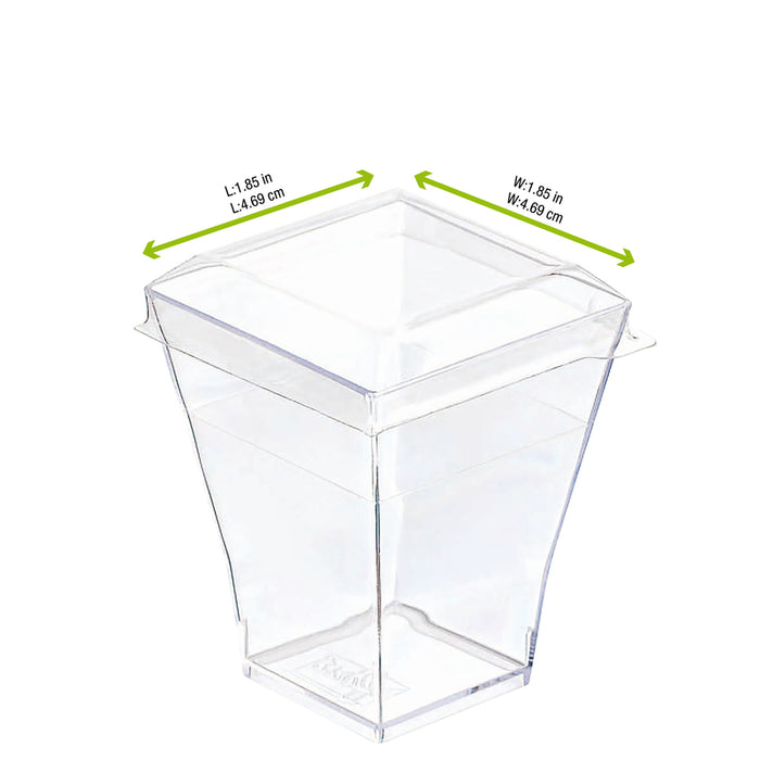 Tapa PET transparente plana y cuadrada Taiti para 209MBTAITI 46x46mm A10mm - 200Uds