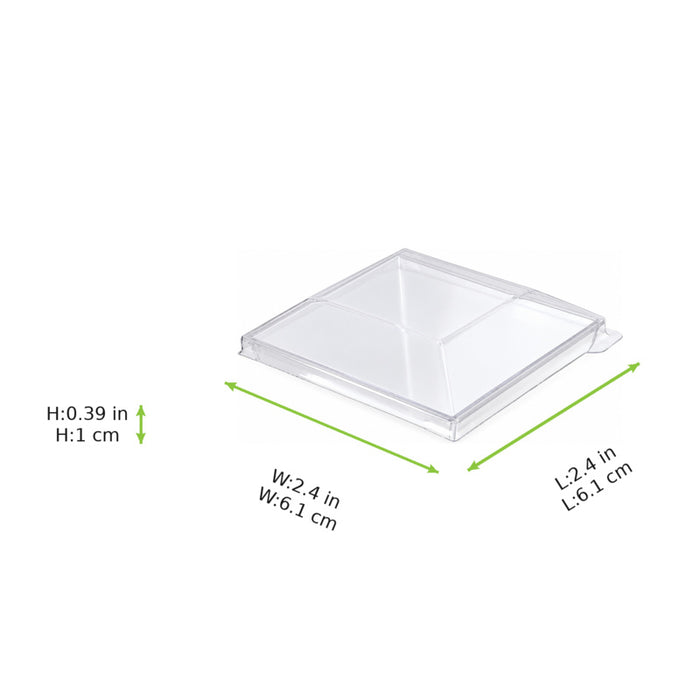 Tapa Zeno transparente plana y cuadrada PET 65x65mmpara 209MBZENO10 - 200Uds