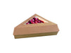 Caja triángular de cartón kraft con tapa ventana 155x130mm A45mm - 50Uds