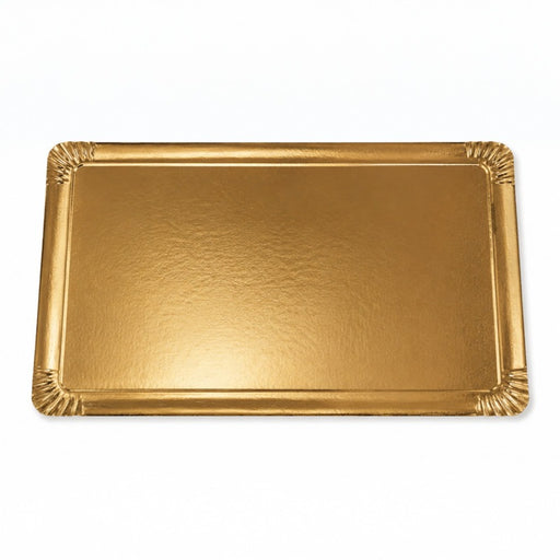 Bandeja de cartón de doble cara, parte superior dorada/inferior blanca 280x420mm - 25Uds
