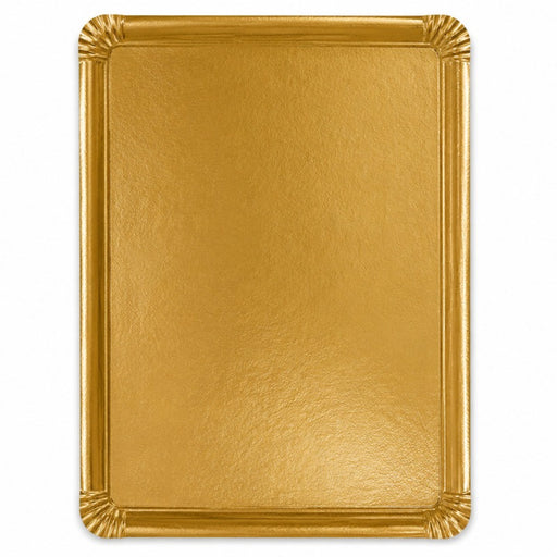 Bandeja de cartón de doble cara, parte superior dorada/inferior blanca 320x420mm - 25Uds