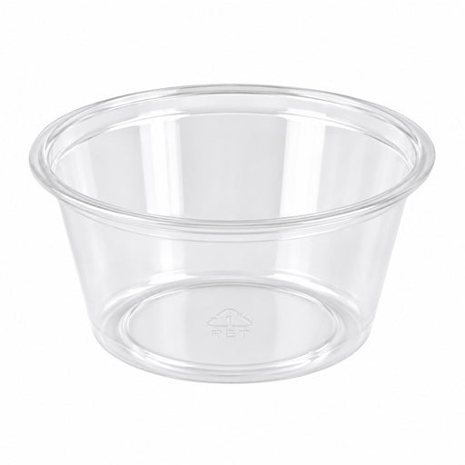 Salsera redonda transparente PET con tapa plana 60ml Ø62mm A32mm - 50Uds