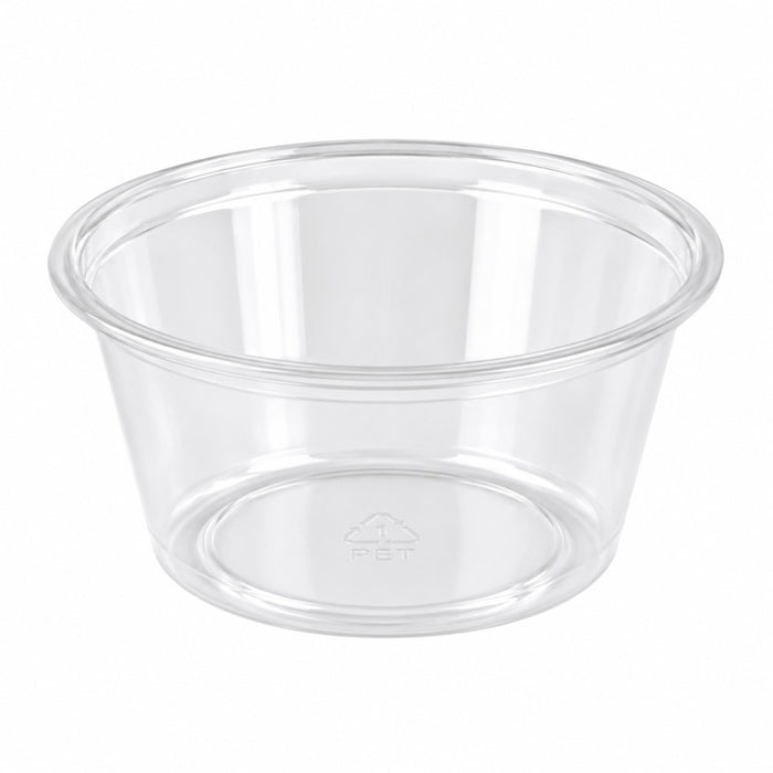 Salsera redonda transparente PET con tapa plana 60ml Ø62mm A32mm - 50Uds