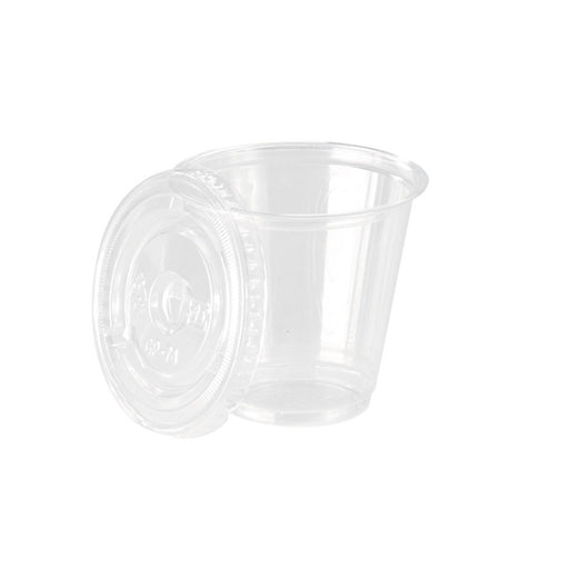 Combo vaso + tapa plana PET 150ml Ø74mm A70mm - 50Uds