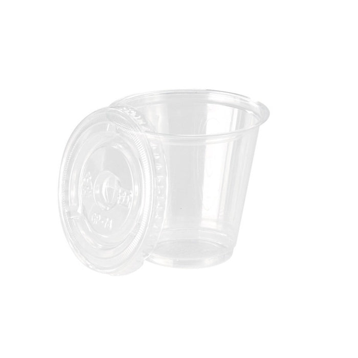 Combo vaso + tapa plana PET 150ml Ø74mm A70mm - 50Uds