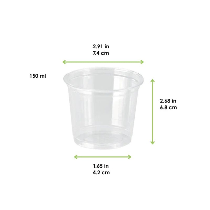 Salsera PET transparente 150ml Ø74mm A68mm - 50Uds