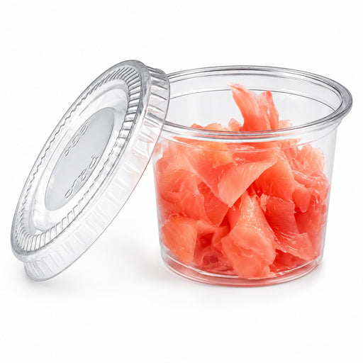 Tapa PET transparente plana Ø45mm - 100Uds