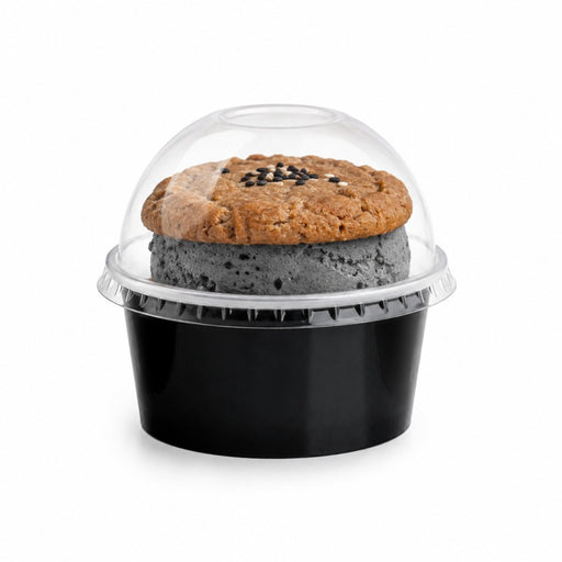 Tapa PET transparente cúpula con agujero Ø80mm A36mm - 100Uds