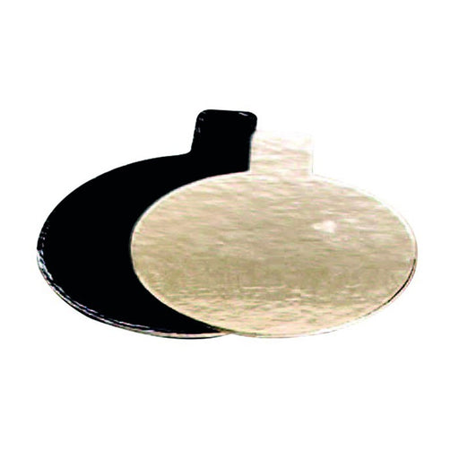 Mini base redonda con lengüeta doble cara oro/negro Ø80mm - 200Uds
