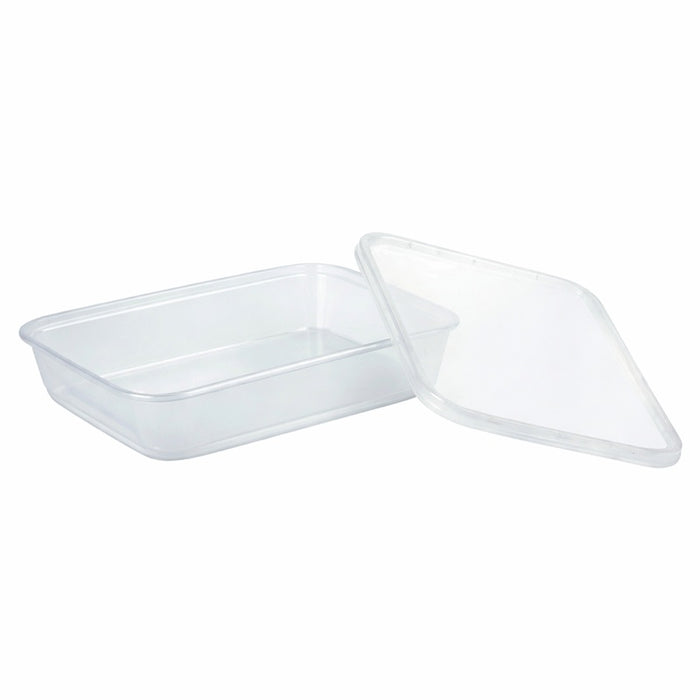 Caja rectangular traslucida PP con tapa. 500ml 173x120mm A37mm - 25Uds